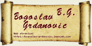 Bogoslav Grdanović vizit kartica